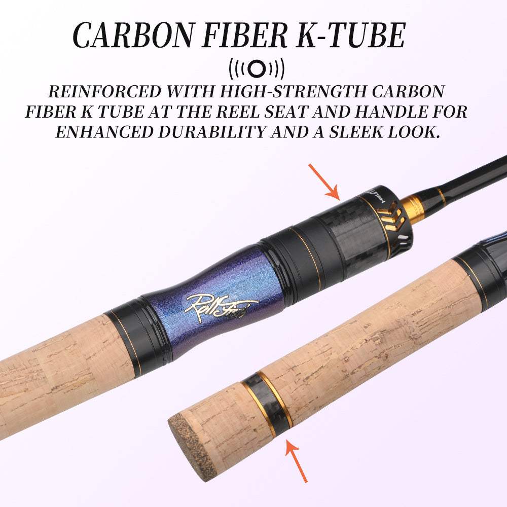 ROLLFISH Ultra Light Spinning & Casting Rod UL Power Fishing Rod for Trout/Bass Freshwater Rod with Sensitive Tip