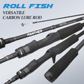 ROLLFISH M Power Carbon Fiber Lure Fishing Rod - Fast Action, Smooth Guides, Lightweight & Sensitive for Bass Fishing