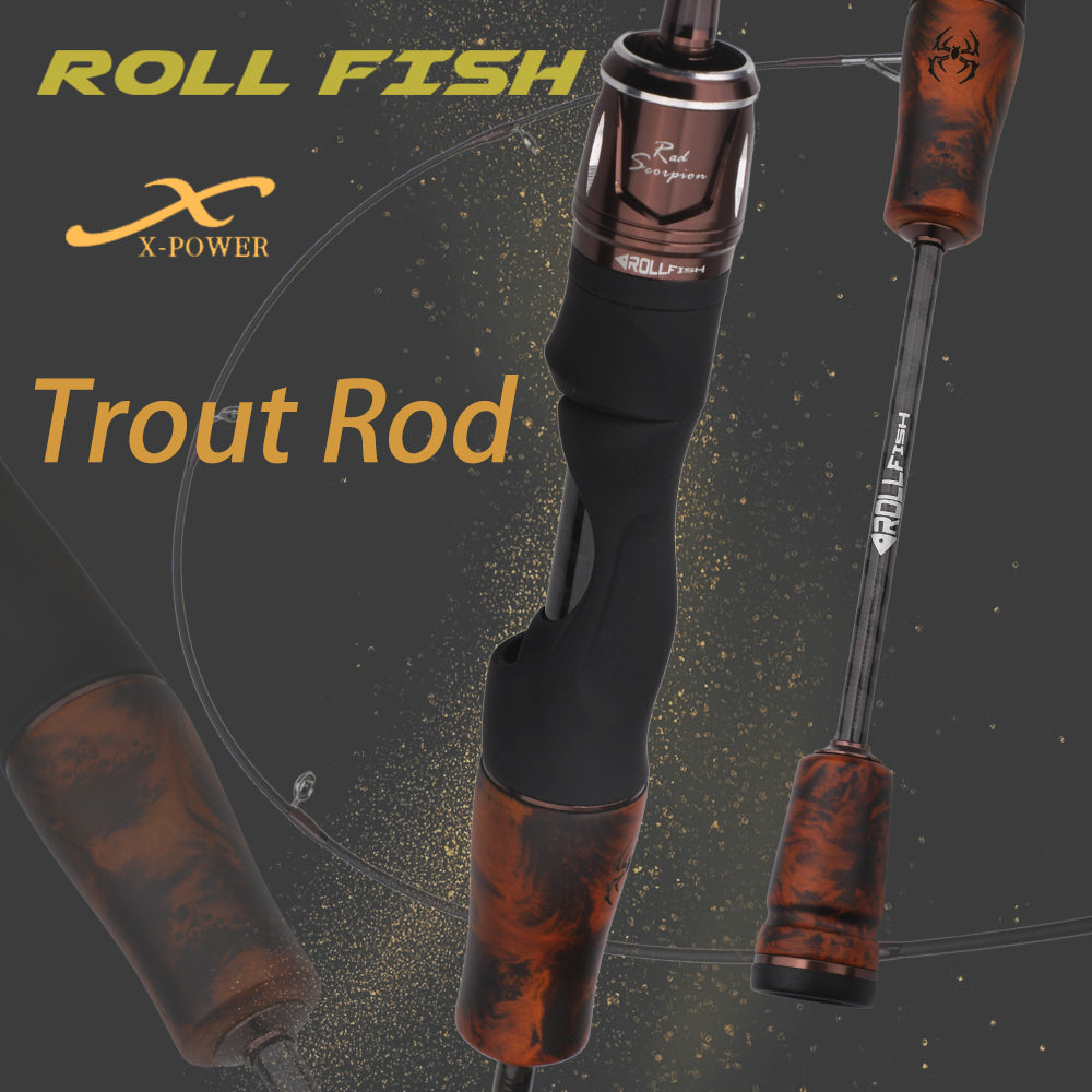 ROLL FISH Ultralight Carbon Fishing Rod for Trout & Creek – Portable Casting/Spinning 1.38m–1.8m