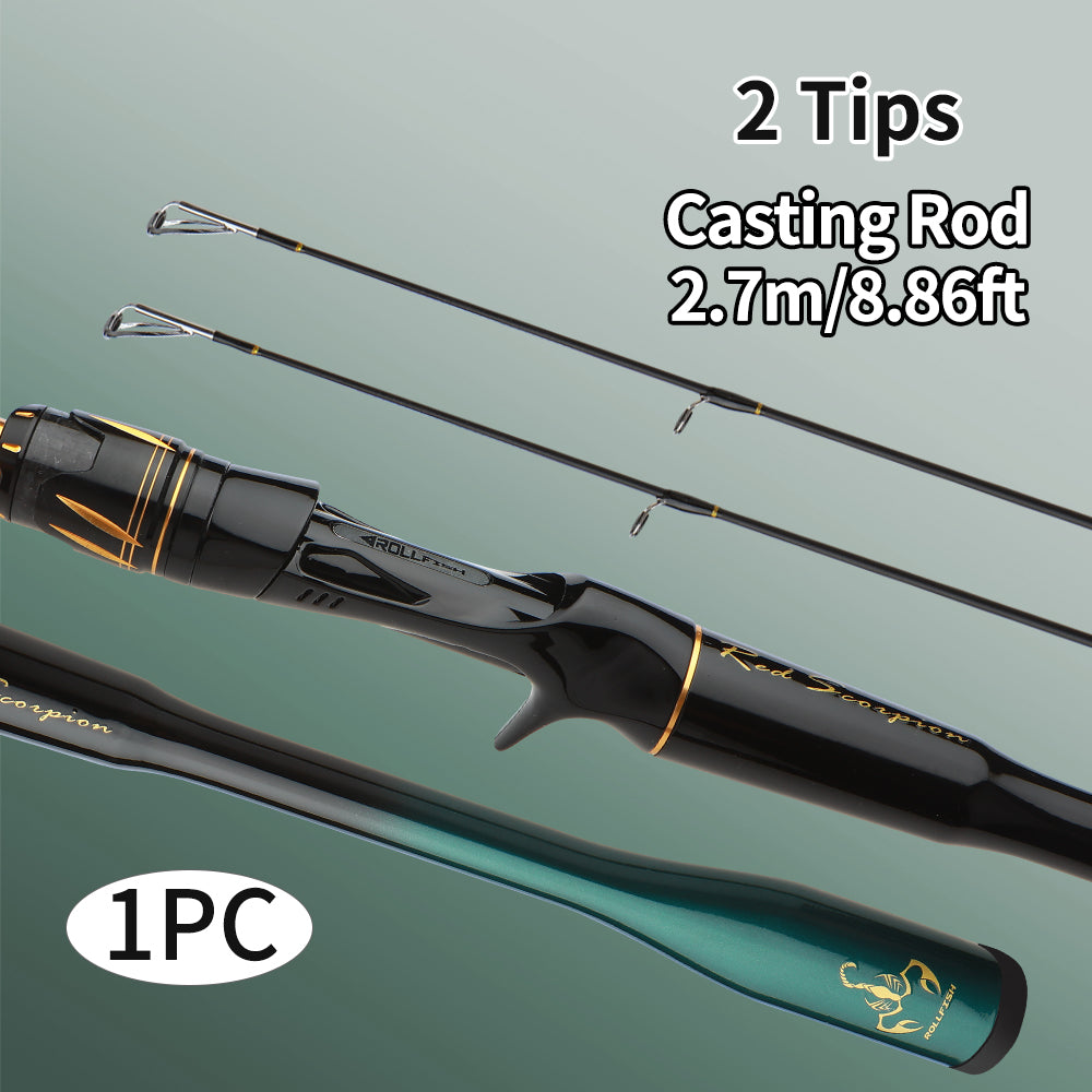 ROLLFISH Lure Fishing Rod for Saltwater &amp; Freshwater – Spinning &amp; Casting 1.8m–2.7m