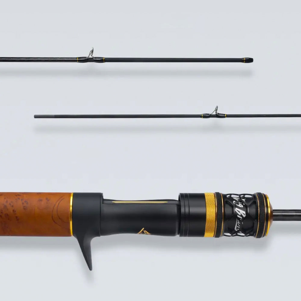 ROLLFISH Ultralight Fuji Guides Trout Fishing Rod with Sensitive Fast Action Tip and Solid Wood Handle for Trout/Micro Fishing