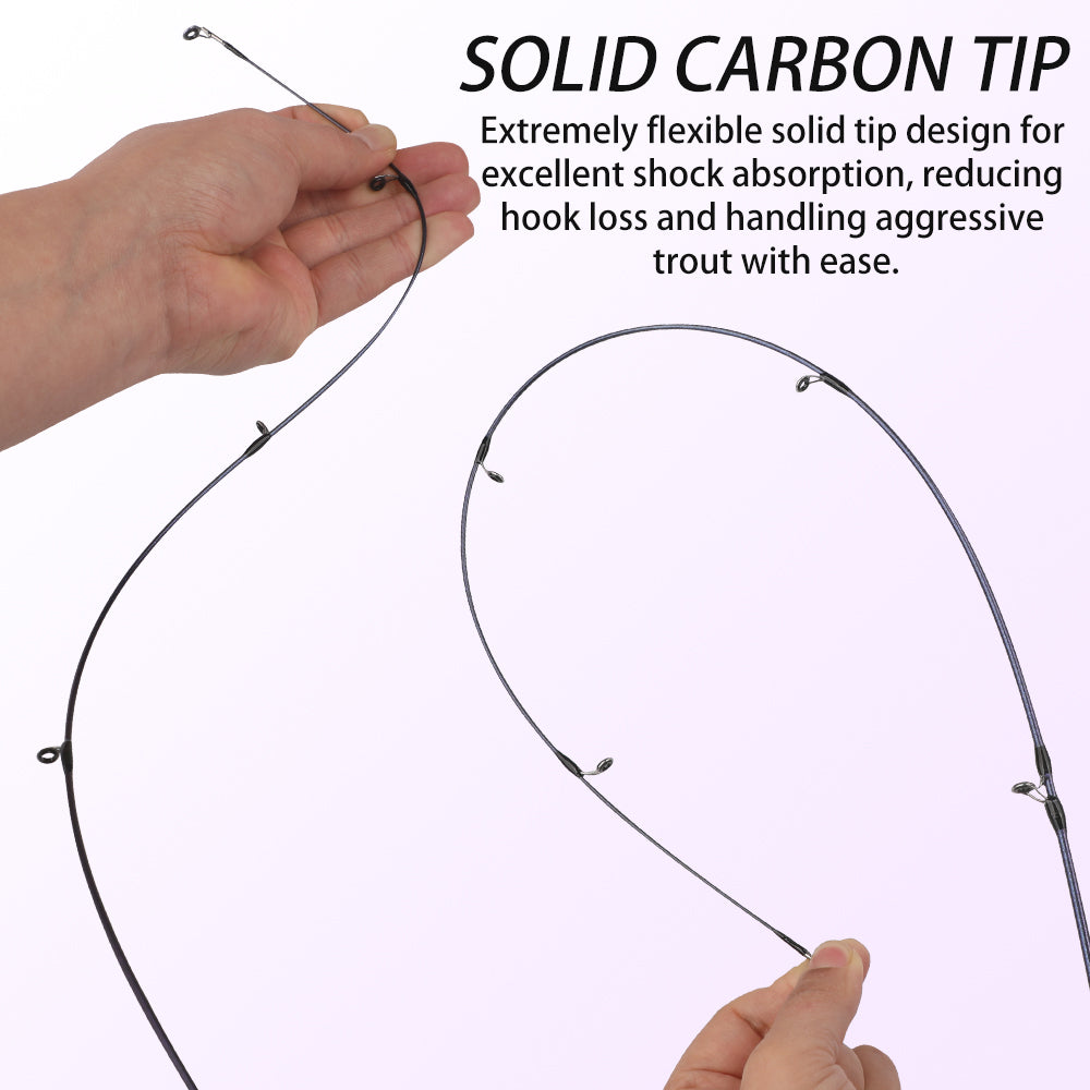 ROLLFISH Ultra Light Spinning & Casting Rod UL Power Fishing Rod for Trout/Bass Freshwater Rod with Sensitive Tip