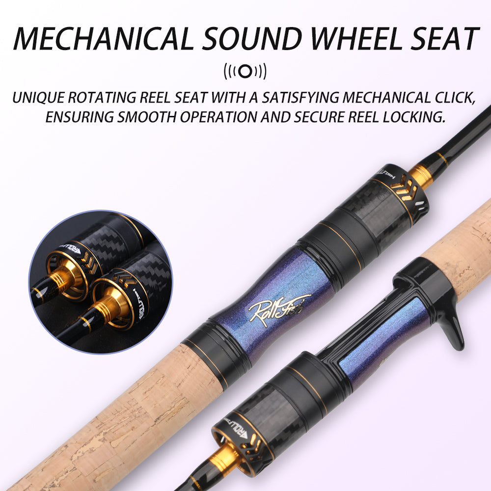ROLLFISH Ultra Light Spinning & Casting Rod UL Power Fishing Rod for Trout/Bass Freshwater Rod with Sensitive Tip