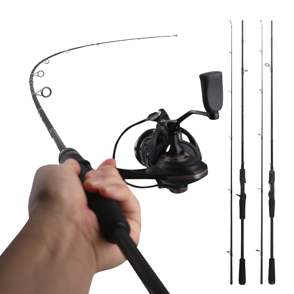 ROLLFISH M Power Carbon Fiber Lure Fishing Rod - Fast Action, Smooth Guides, Lightweight & Sensitive for Bass Fishing