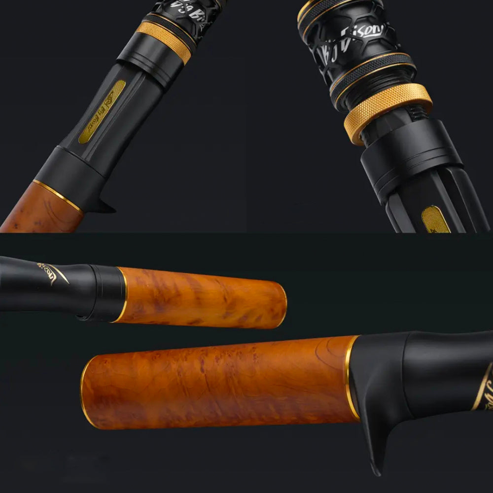 ROLLFISH Ultralight Fuji Guides Trout Fishing Rod with Sensitive Fast Action Tip and Solid Wood Handle for Trout/Micro Fishing