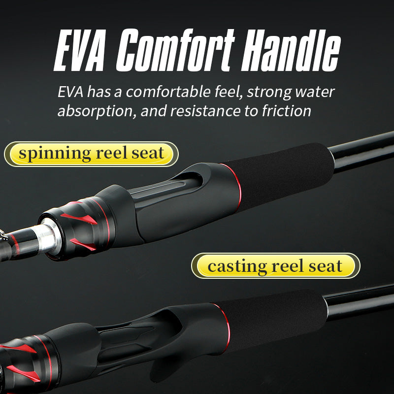 ROLLFISH Carbon Fiber M Power Fishing Rod - Versatile All-Water Lure Rod for Fresh & Saltwater