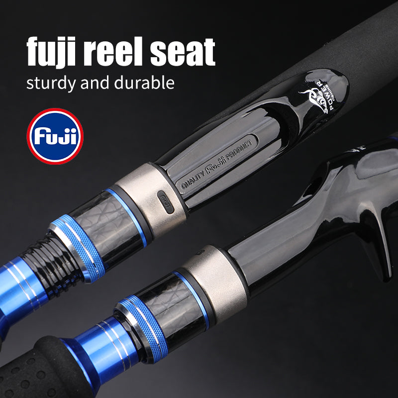 ROLLFISH Premium 2-Section Carbon Fiber Fast Jigging Rod Saltwater Deep Sea Tuna Bass Fishing Fuji Guides&Fuji Reel Seat