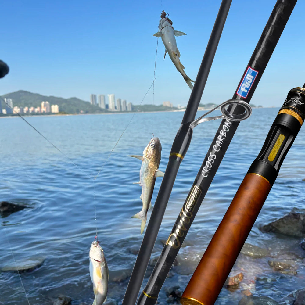 ROLLFISH Ultralight Fuji Guides Trout Fishing Rod with Sensitive Fast Action Tip and Solid Wood Handle for Trout/Micro Fishing