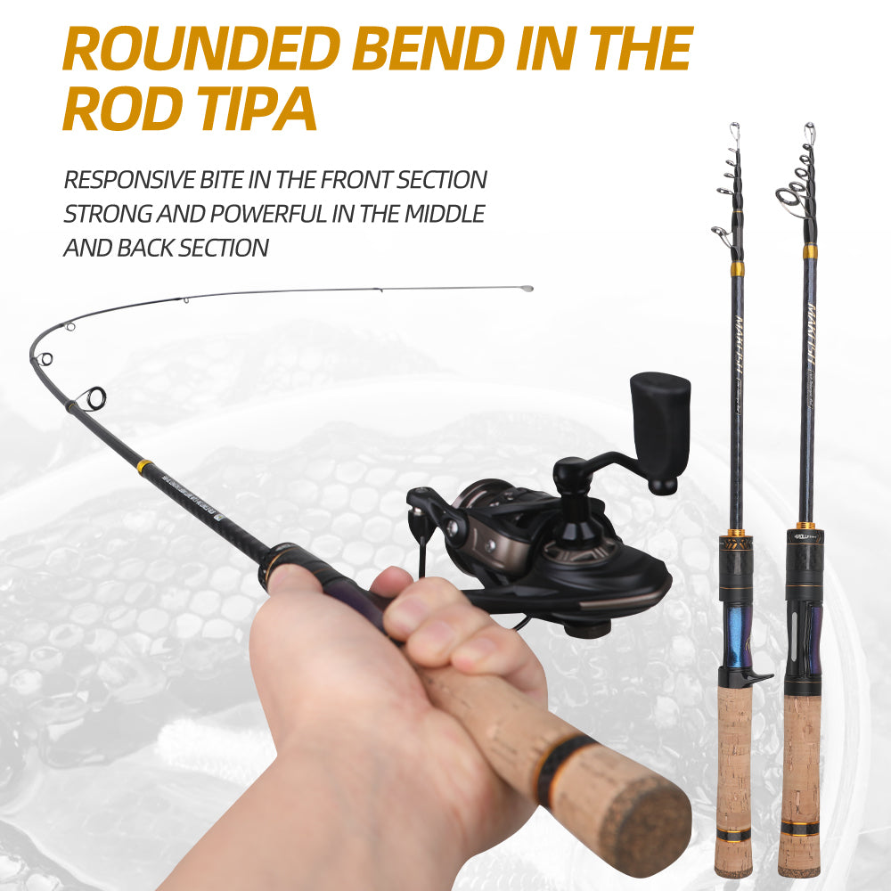 ROLLFISH Ultra-Light Telescopic Fishing Rod UL Travel Trout Fishing Rod, Compact & Portable Design