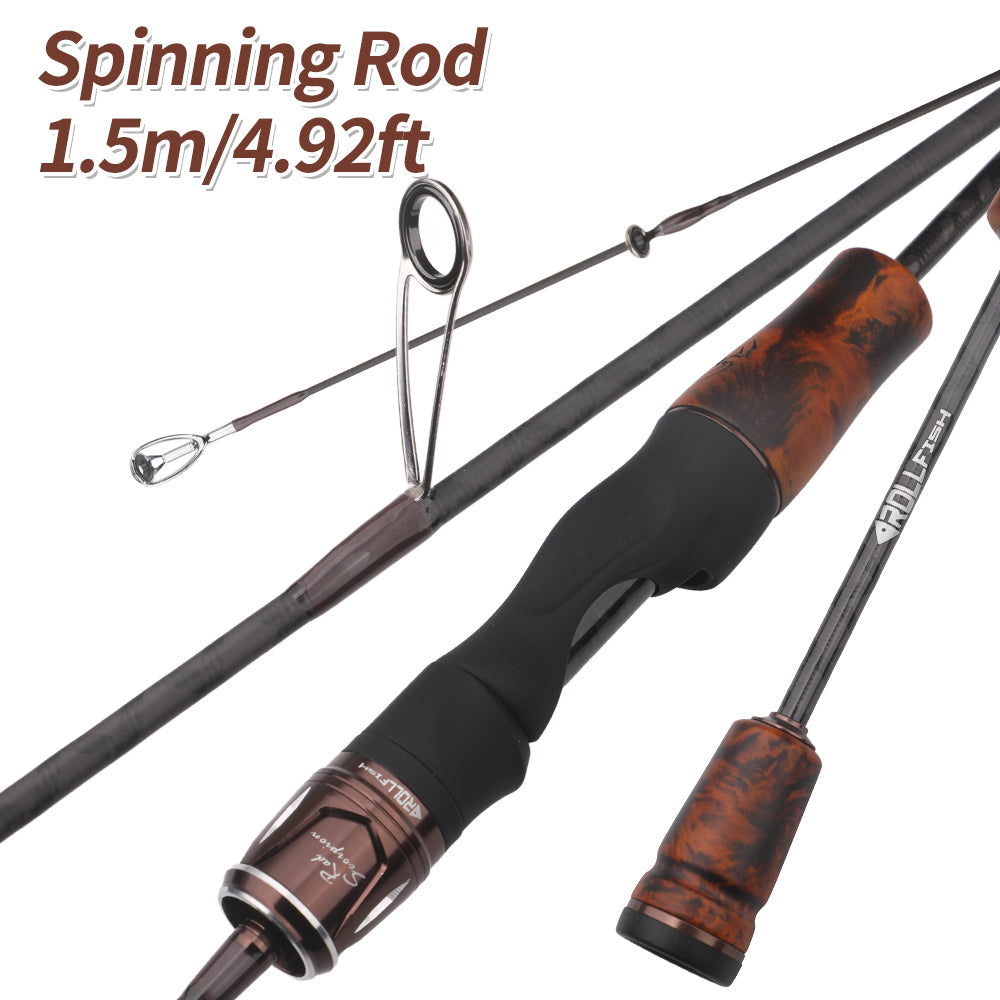 ROLL FISH Ultralight Carbon Fishing Rod for Trout & Creek – Portable Casting/Spinning 1.38m–1.8m